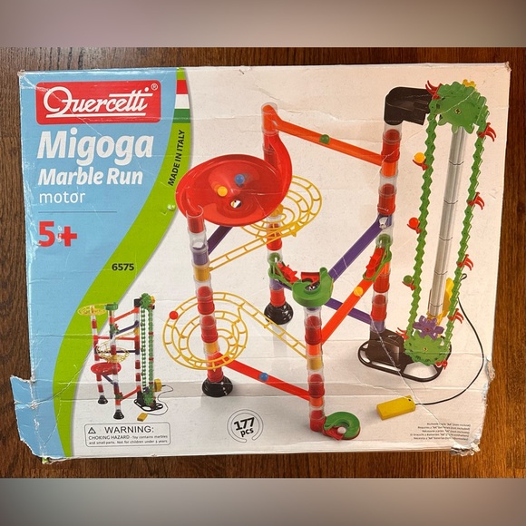 346. Kids Quercetti Marble Run with Motorized Elevator, 177 Pieces - Picture 1 of 16